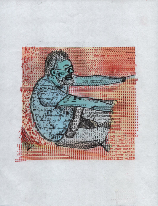 Space Mountain Poet original typewriter artwork