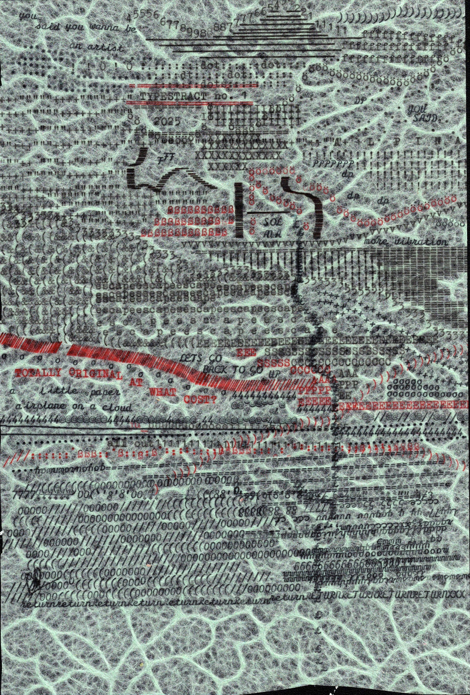Typestract #01 original typewriter artwork
