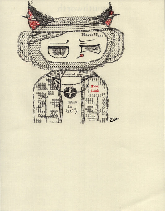 Ready Player Taco original typewriter artwork