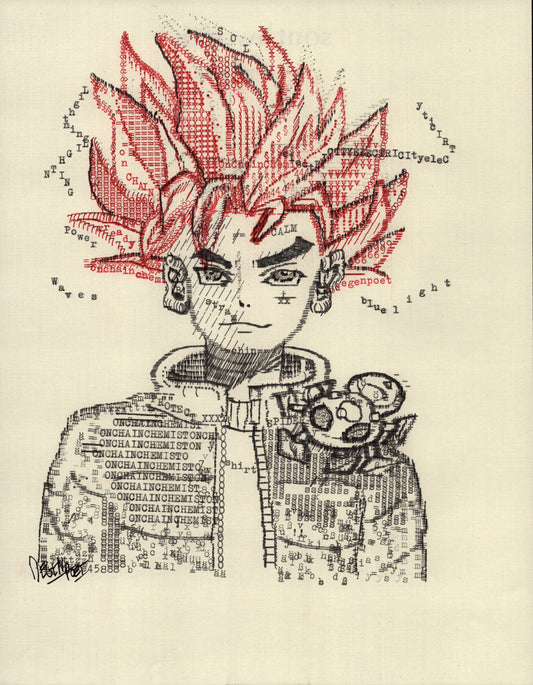 Onchain Chemist original typewriter artwork