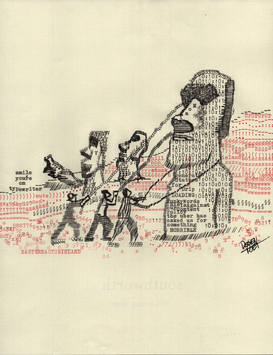 Moai original typewriter artwork