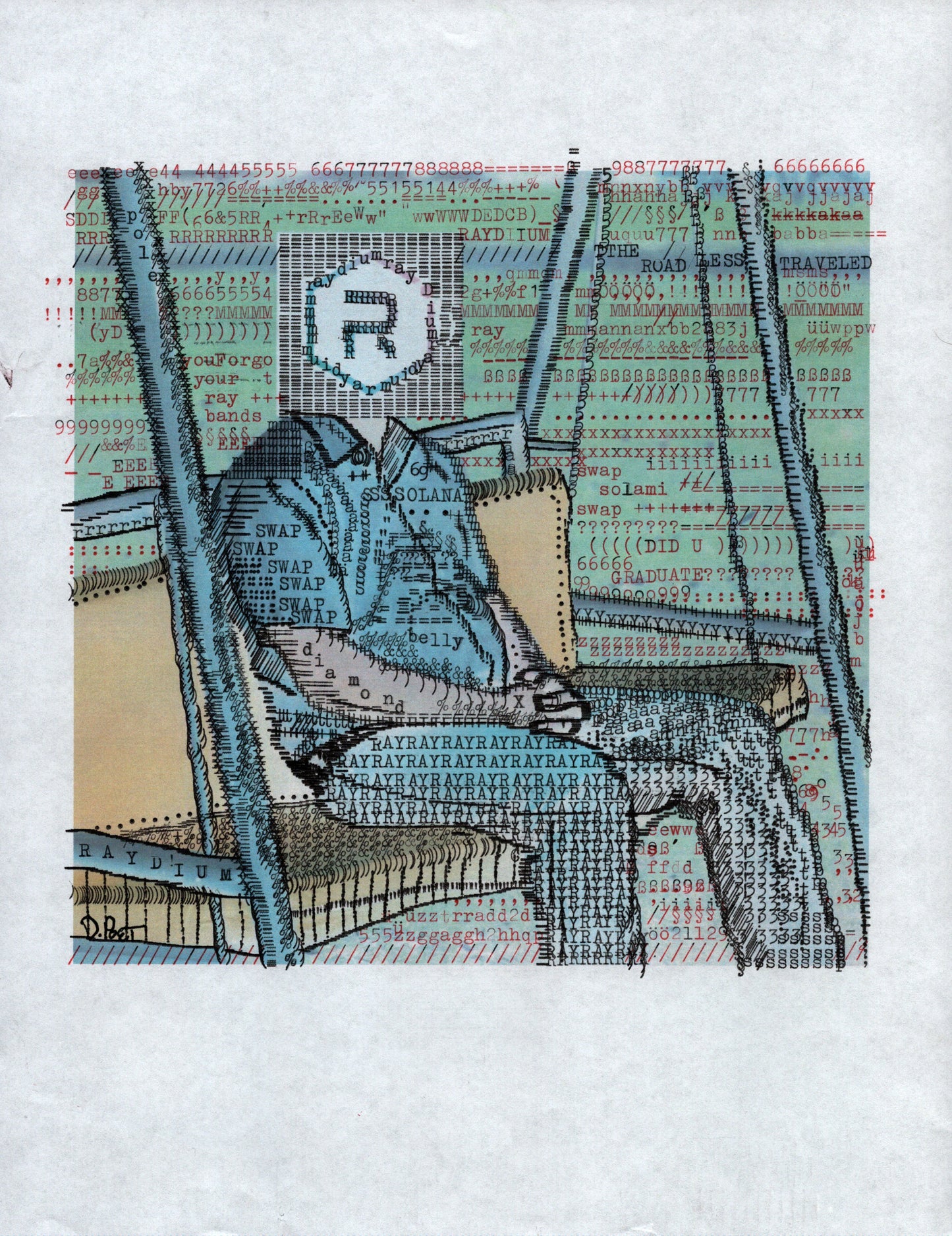 Ray Pablo original typewriter artwork