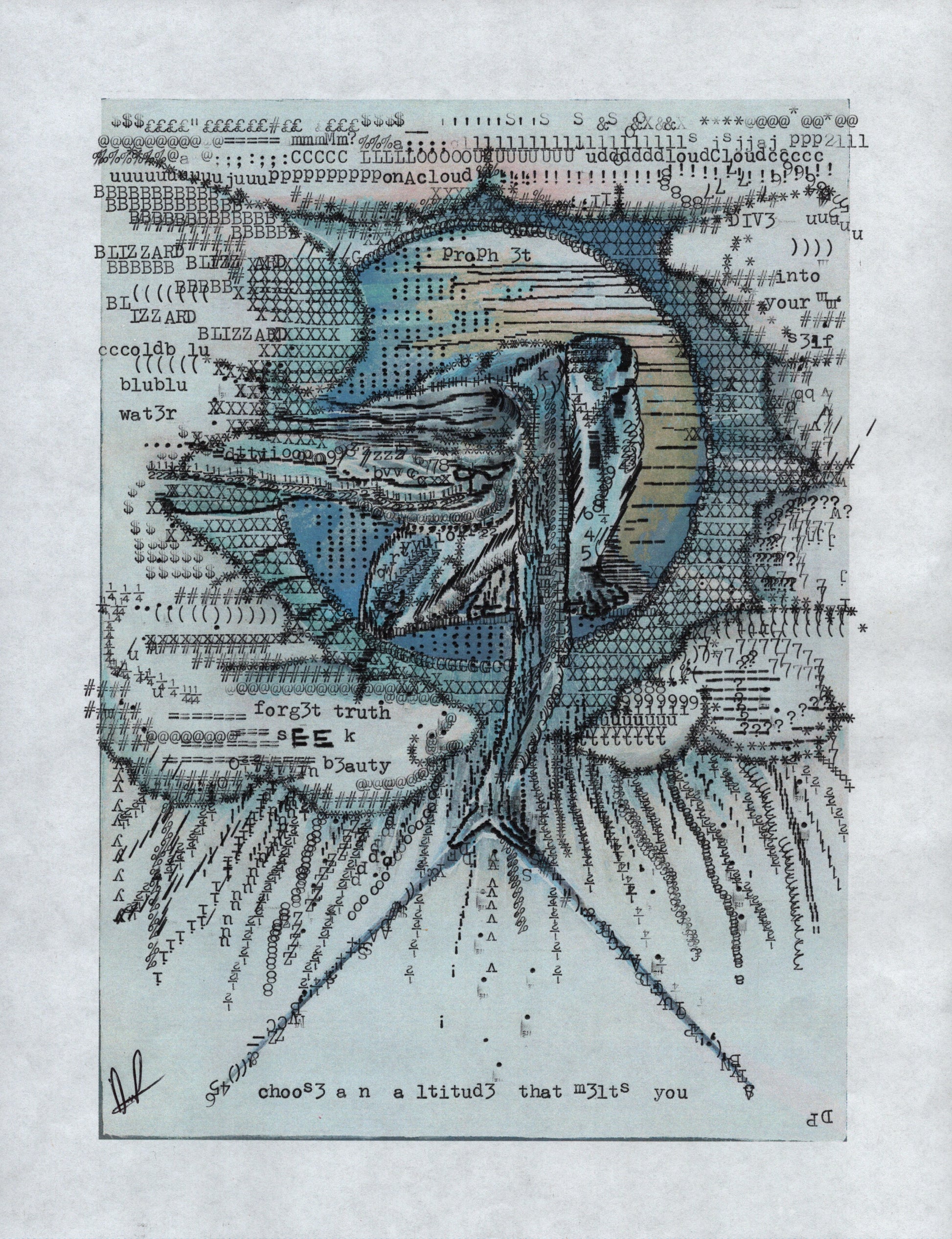 The Type of Days original typewriter artwork by Degen Poet