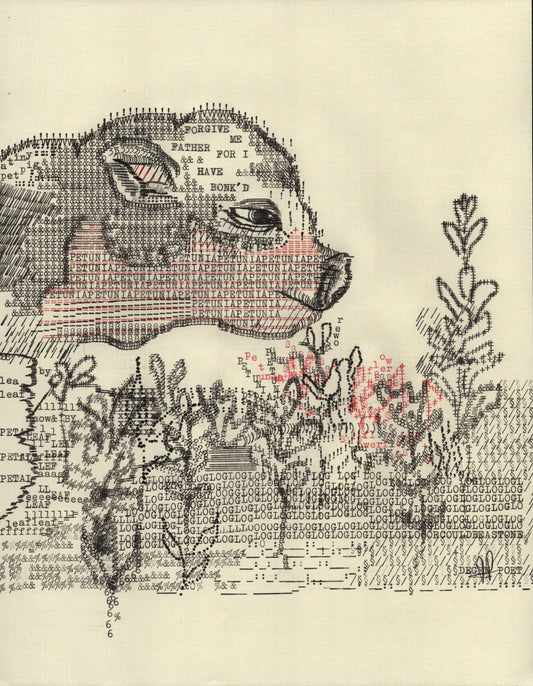 Petunia original typewriter artwork
