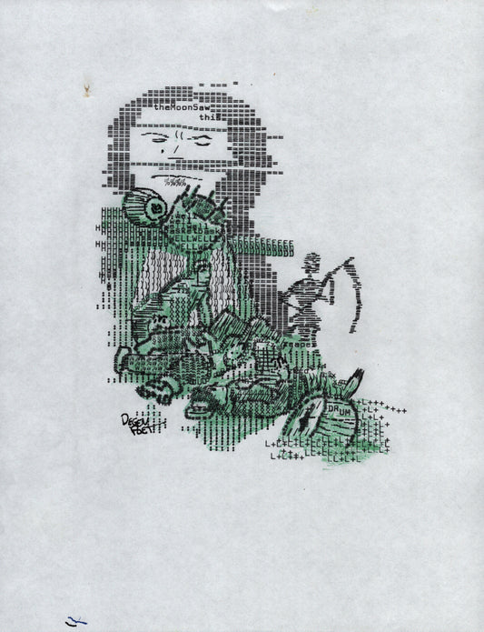 The Moon Saw This original typewriter artwork