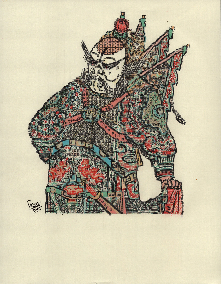 The Rogue Typist original typewriter artwork by Degen Poet