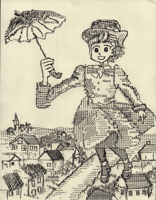Poet Poppins original typewriter artwork