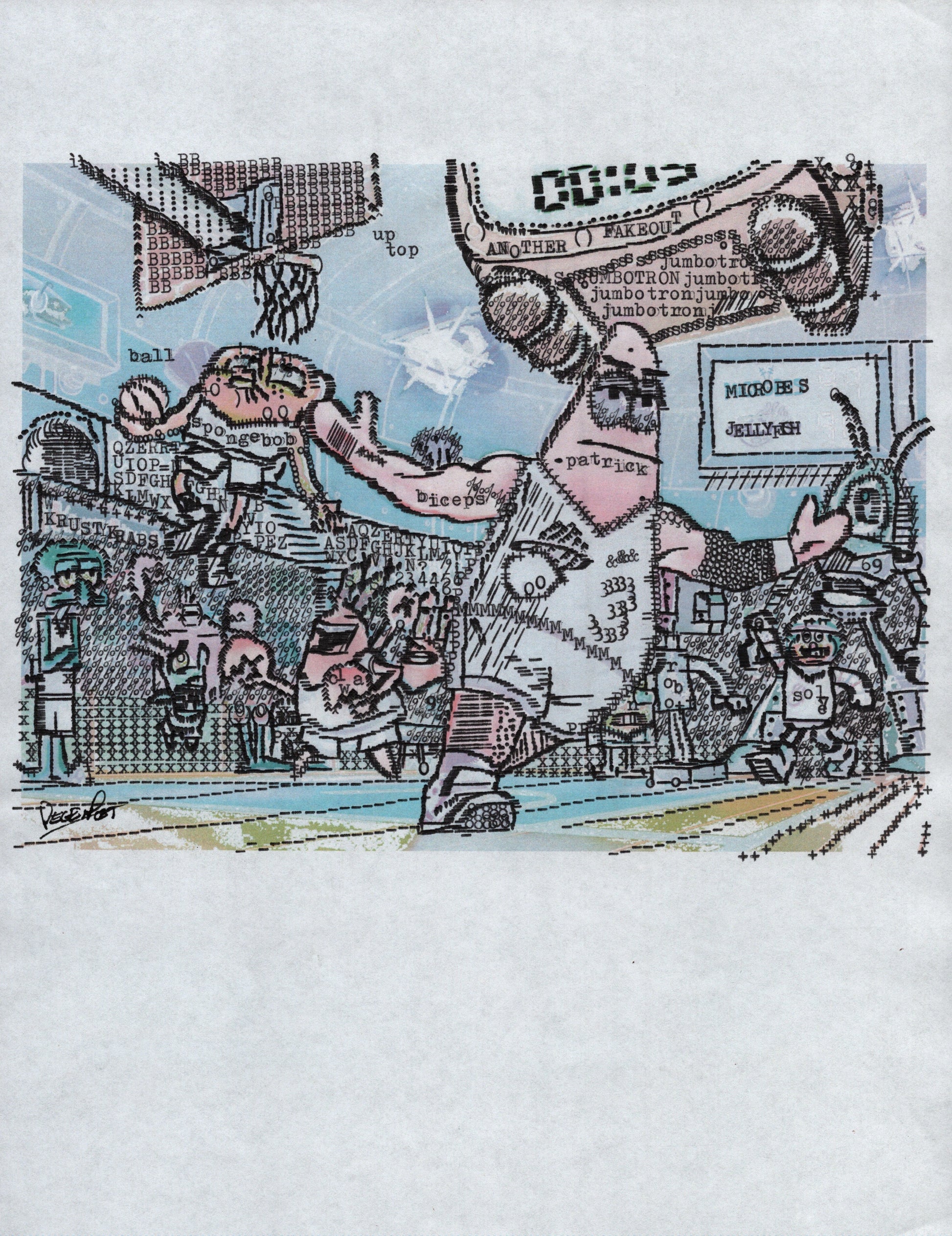 Fakeout original typewriter artwork by Degen Poet