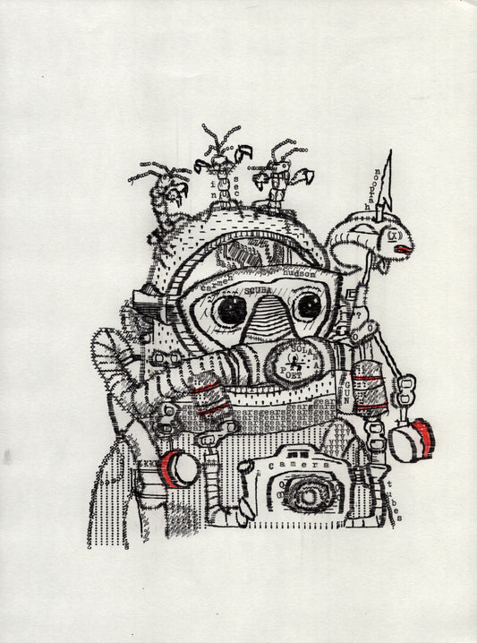 Scuba Snap original typewriter artwork