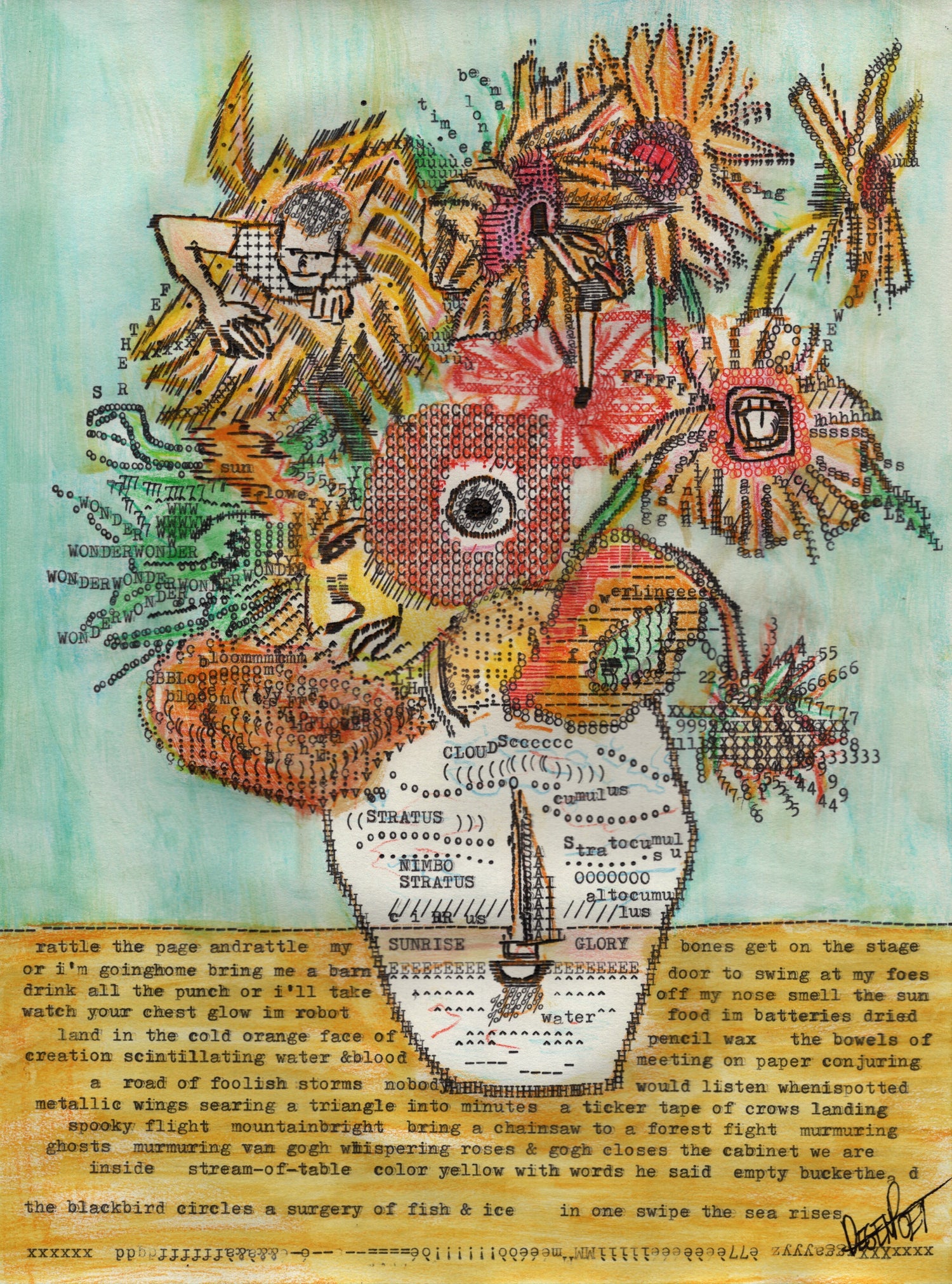 Rattle the Page original typewriter artwork