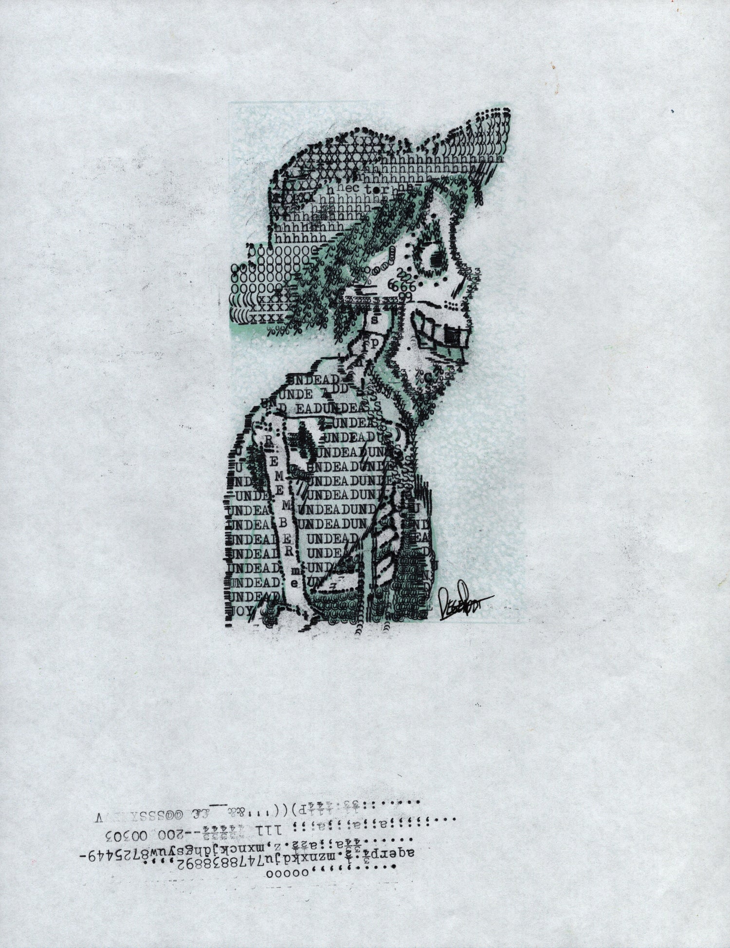 Hector original typewriter artwork