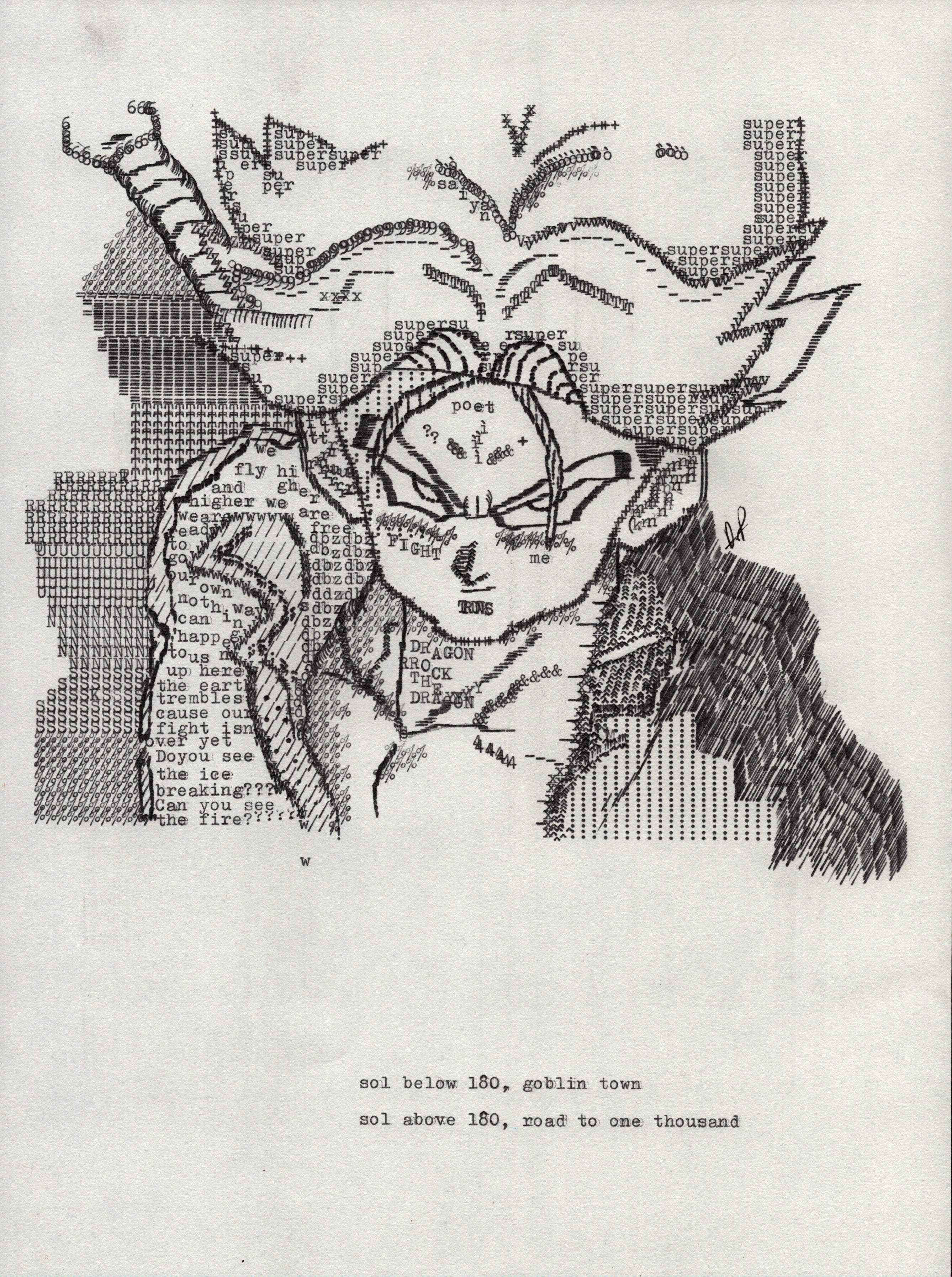 Future Trunks Original Typewriter Art | Degen Poet