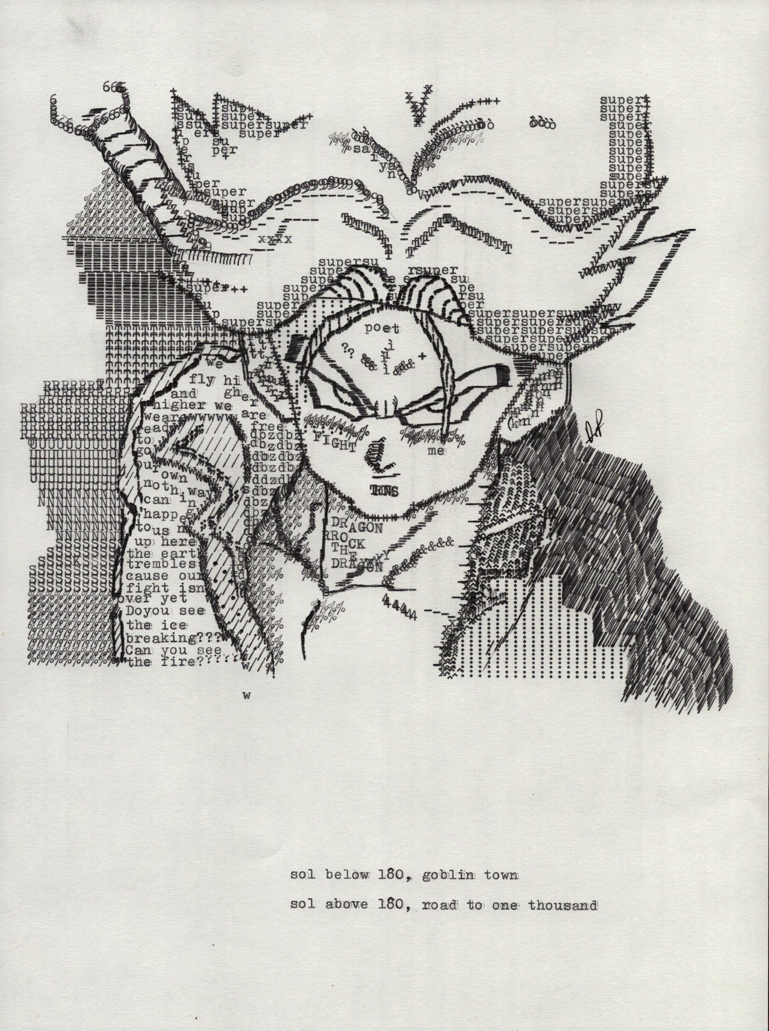 Future Trunks original typewriter artwork