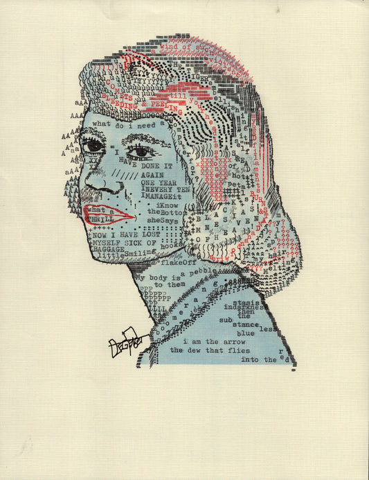 Sylvia Plath original typewriter artwork