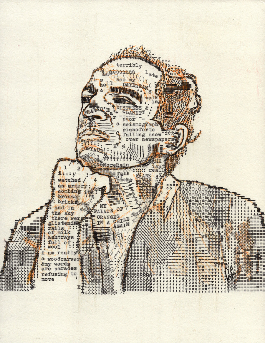 Frank O'Hara original typewriter artwork by Degen Poet