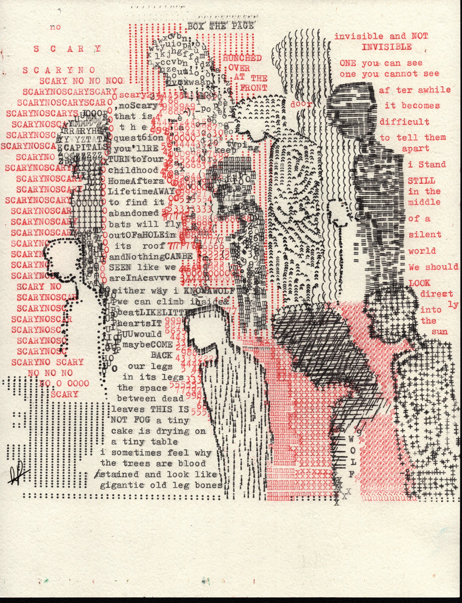 Poor Unfortunate Souls original typewriter artwork by Degen Poet