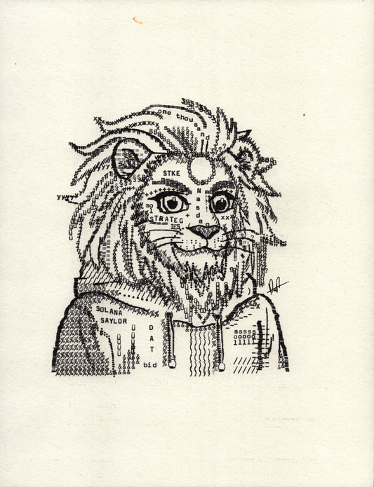 Solana Saylor original typewriter artwork