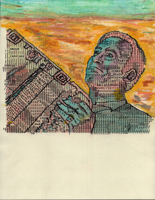 Speedy Justice original typewriter artwork