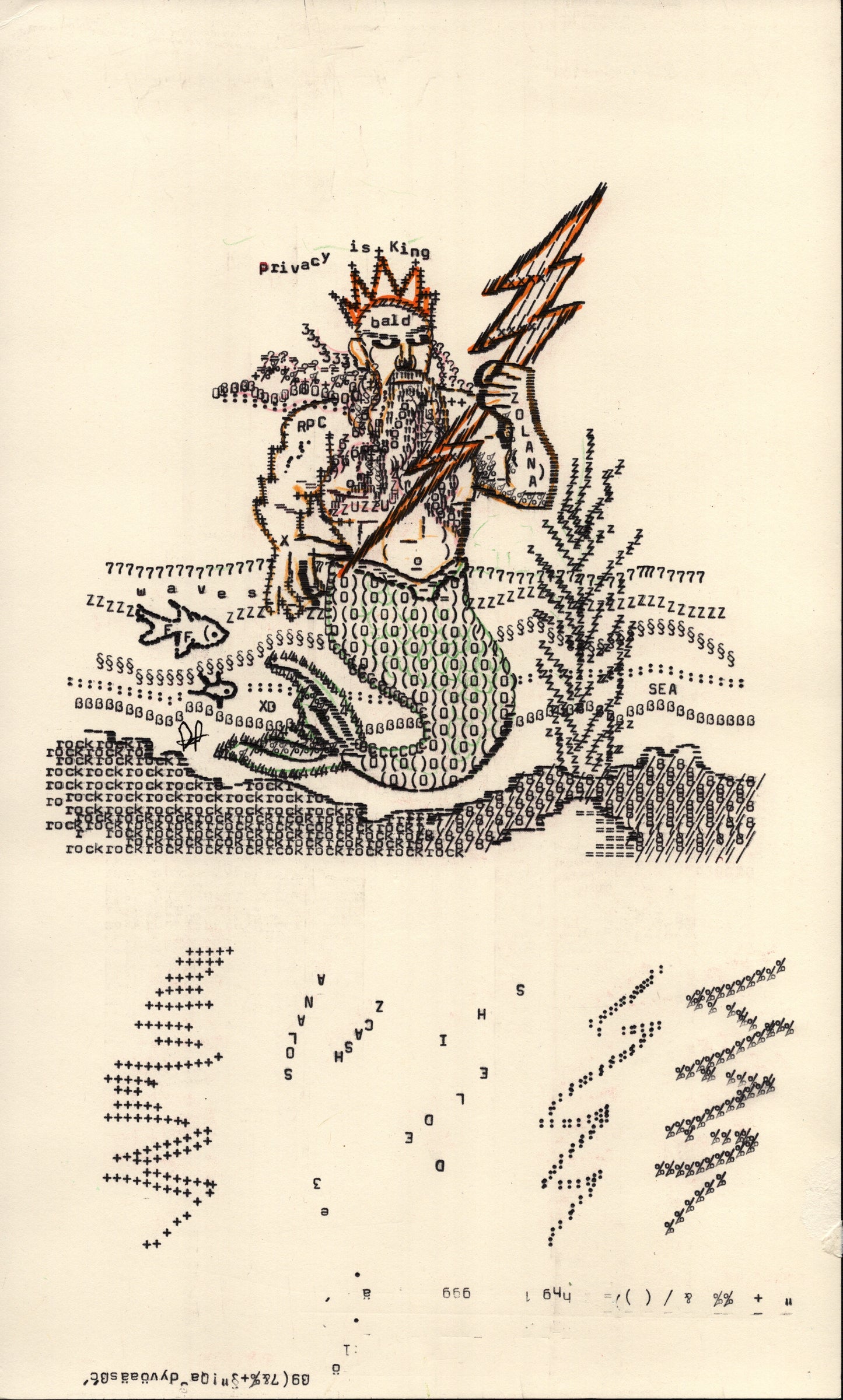 Zolana original typewriter artwork by Degen Poet