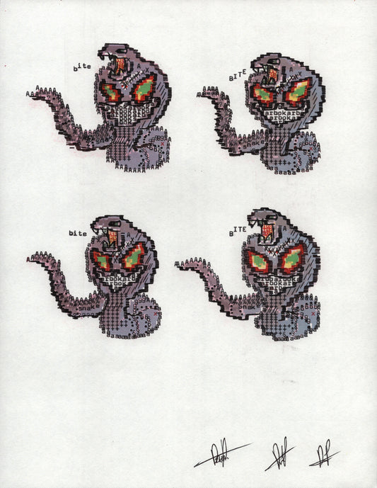 Arbok original typewriter artwork