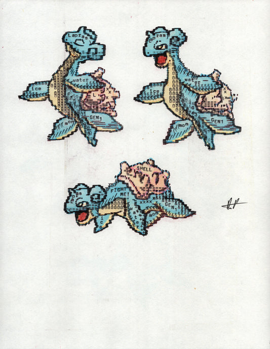 Lapras original typewriter artwork