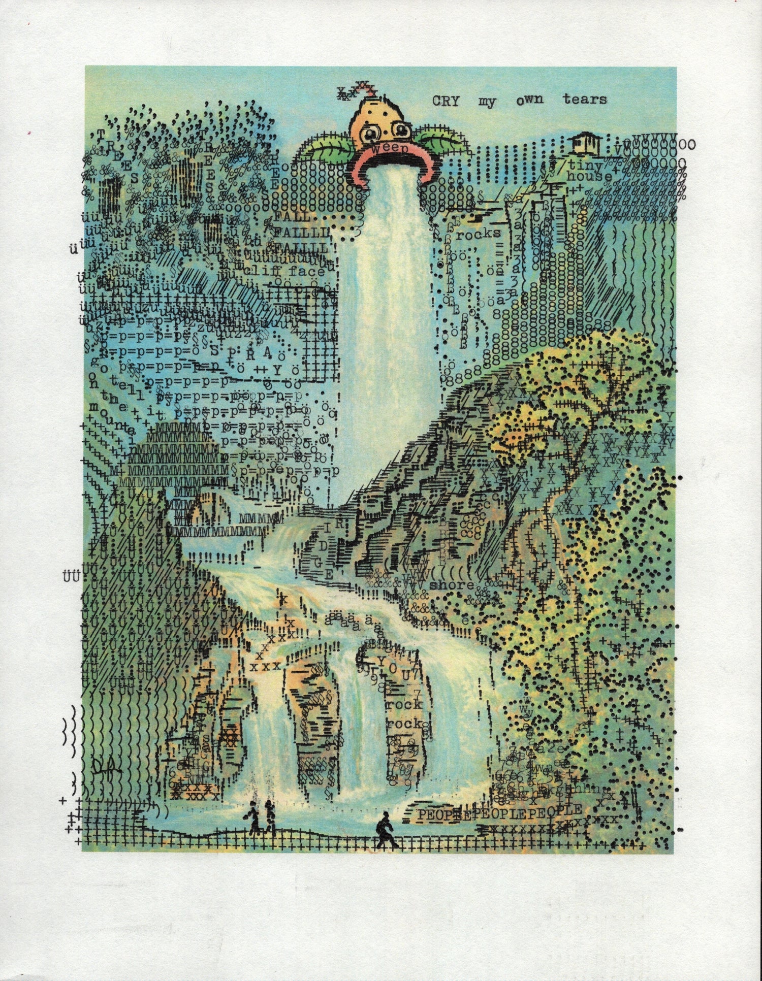 Weepinbell original typewriter artwork