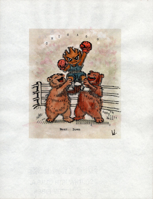 Hitmonchan original typewriter artwork