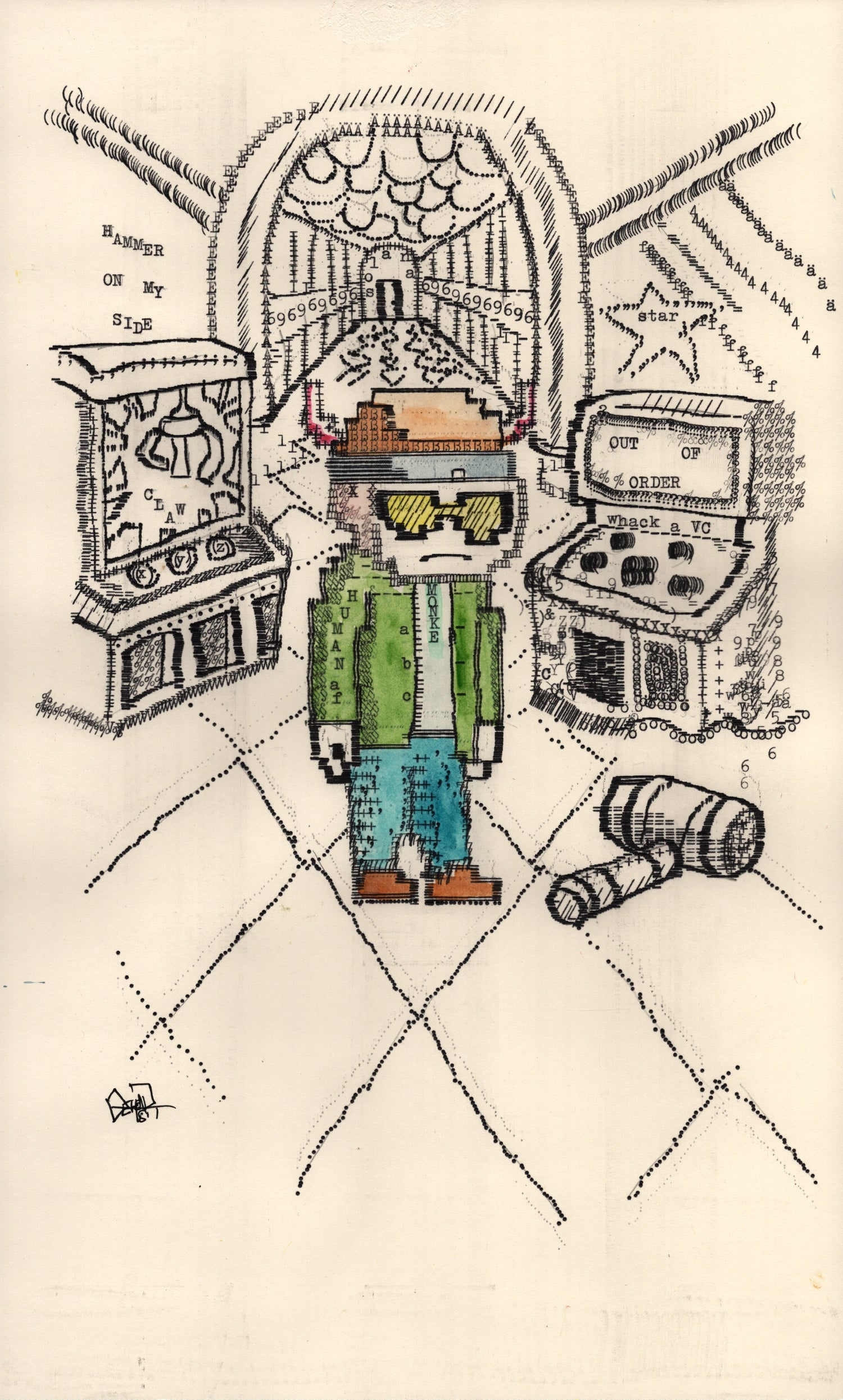 Tunnel Vision original typewriter artwork