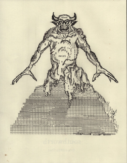 Chernabog original typewriter artwork