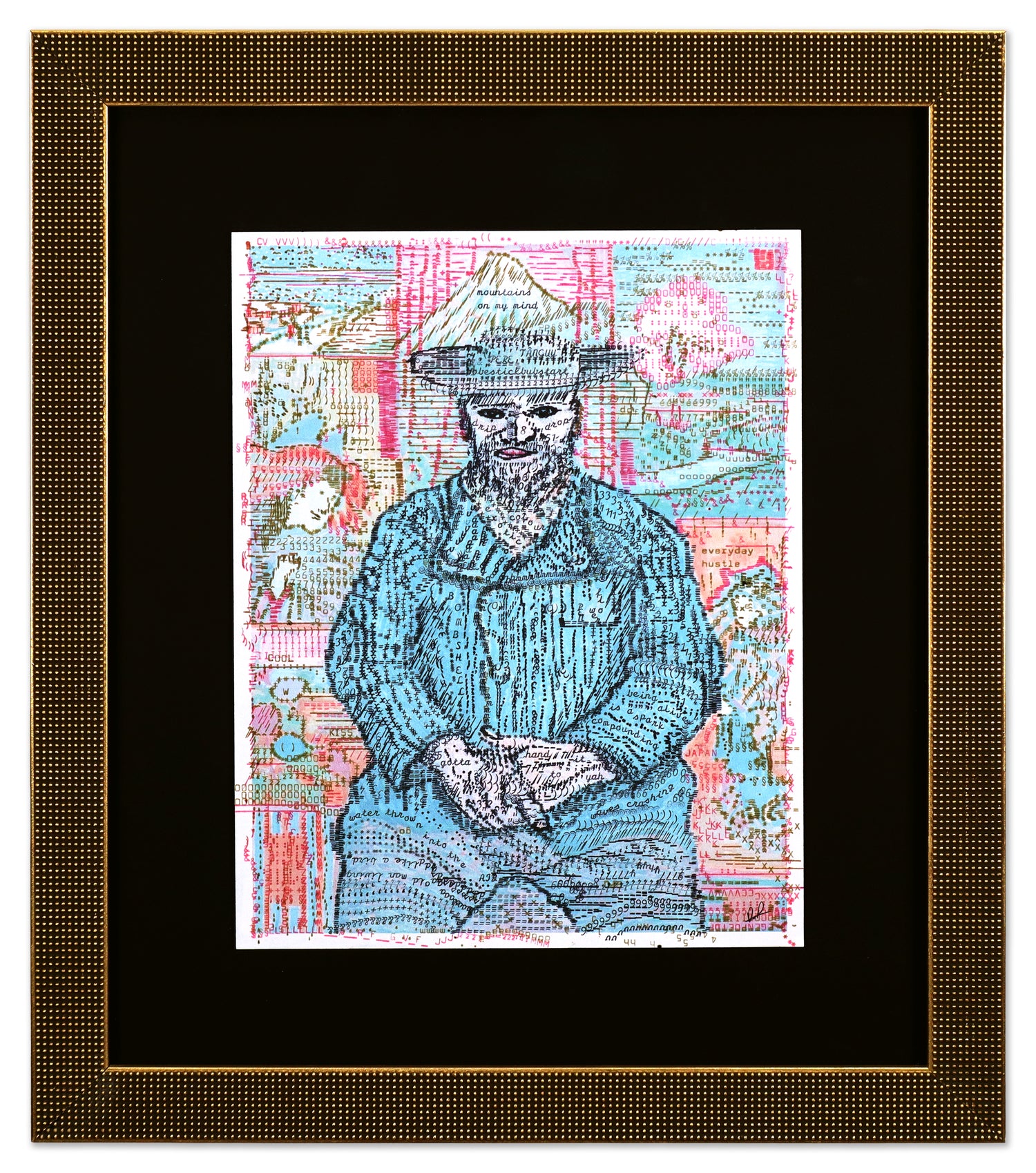 Père Tanguy original typewriter artwork by Degen Poet