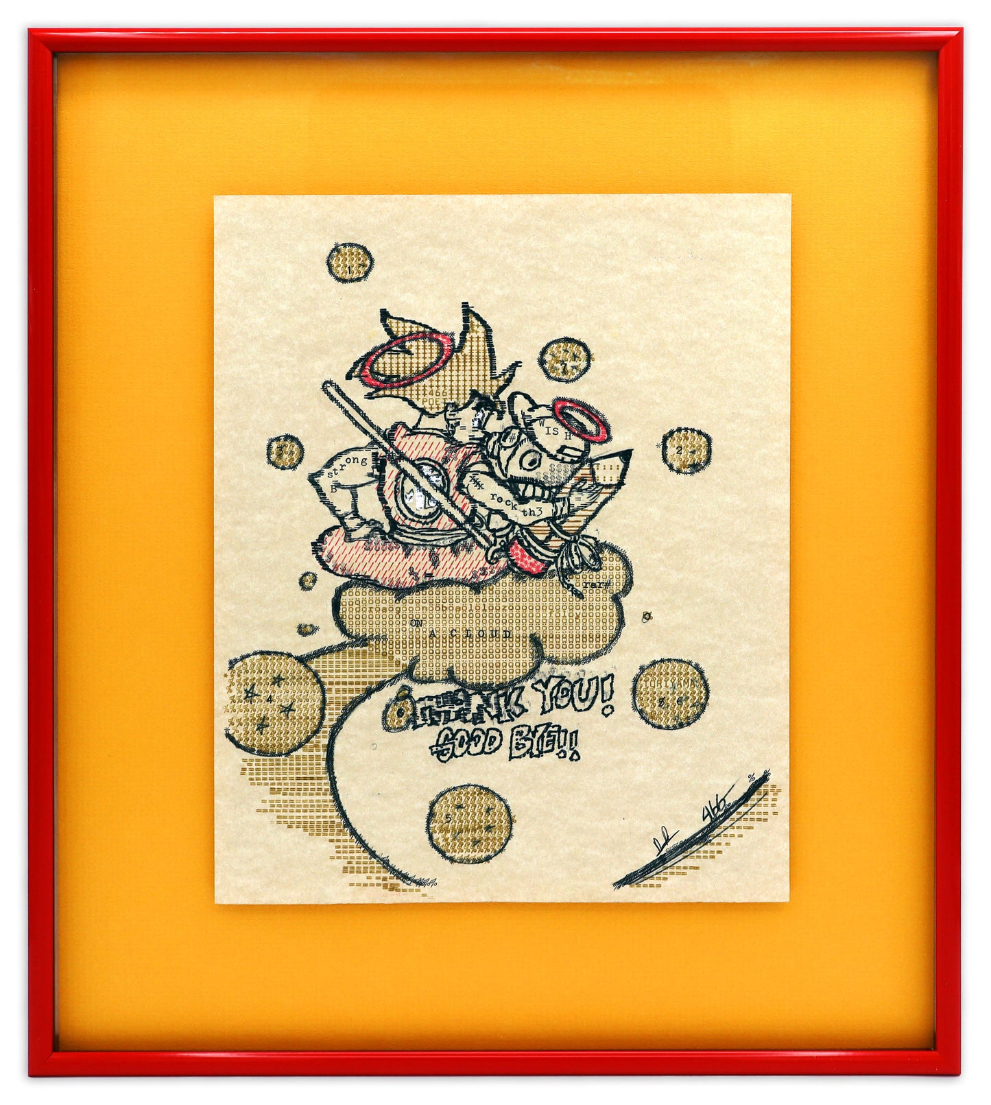 466 Goku original typewriter artwork by Degen Poet