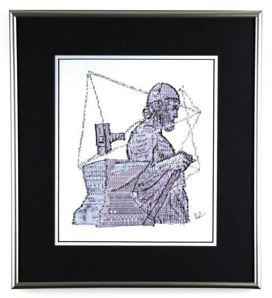 Pyth God original typewriter artwork by Degen Poet