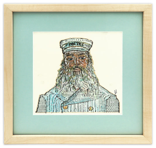 Mr. Postman original typewriter artwork by Degen Poet