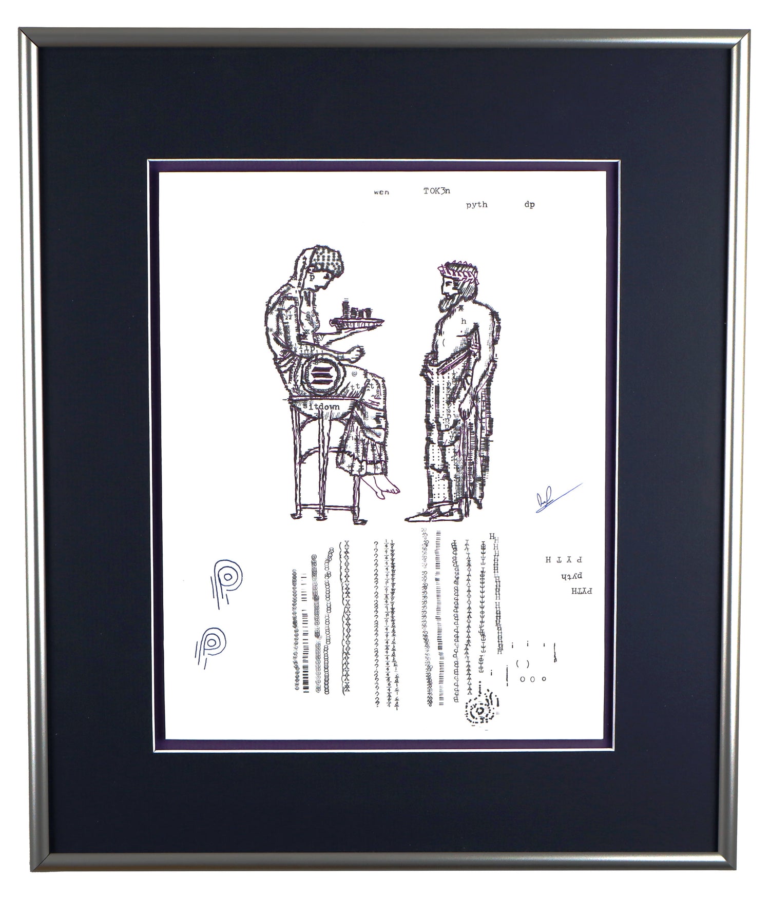 Pyth Token original typewriter artwork by Degen Poet