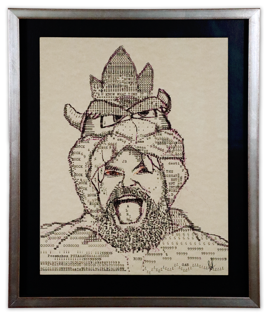 Jack Bowser original typewriter artwork by Degen Poet