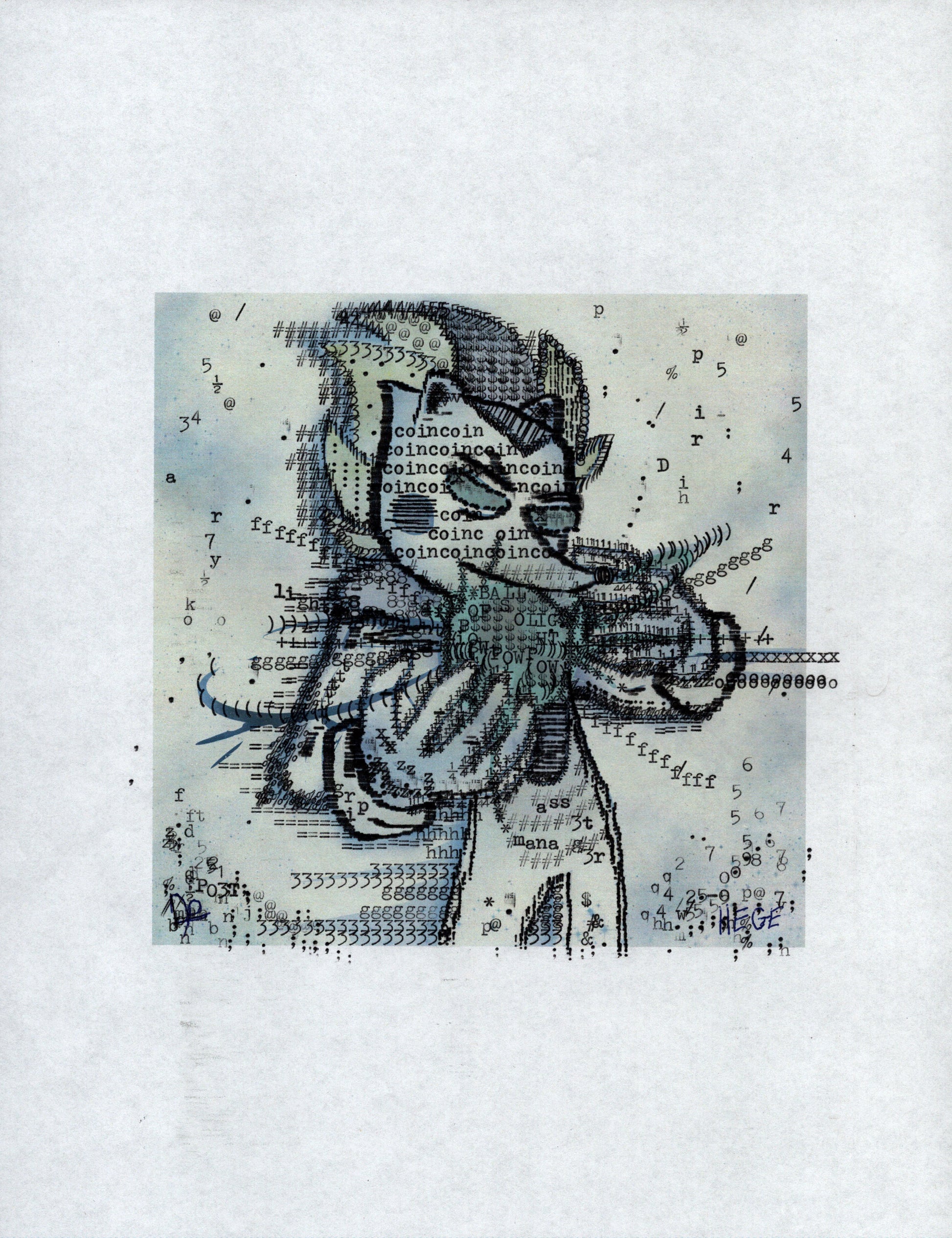 Hedgecoin original typewriter artwork