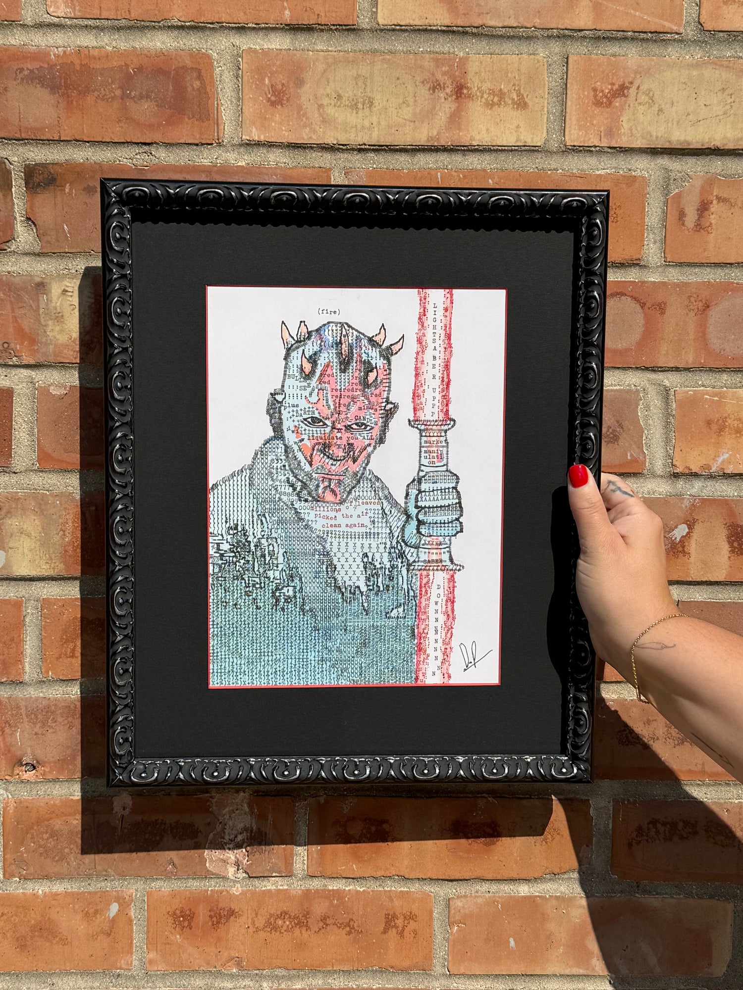 Darth Candle original typewriter artwork by Degen Poet