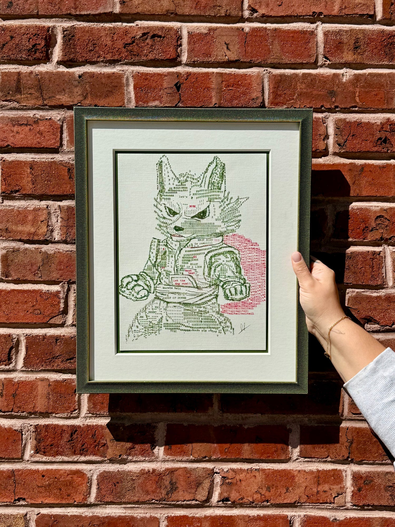 Super Bonk original typewriter artwork by Degen Poet