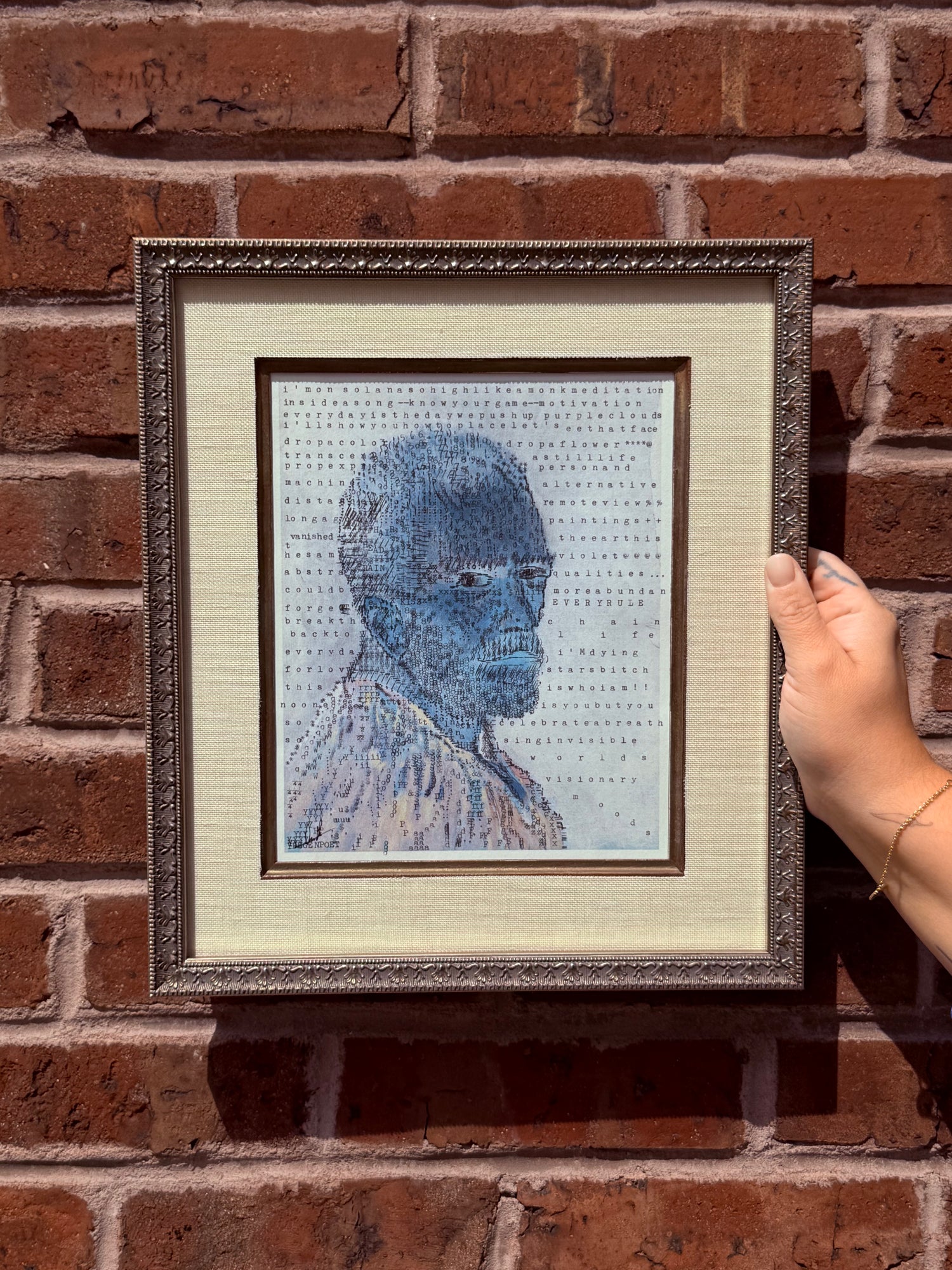 Van Gogh Blue original typewriter artwork by Degen Poet