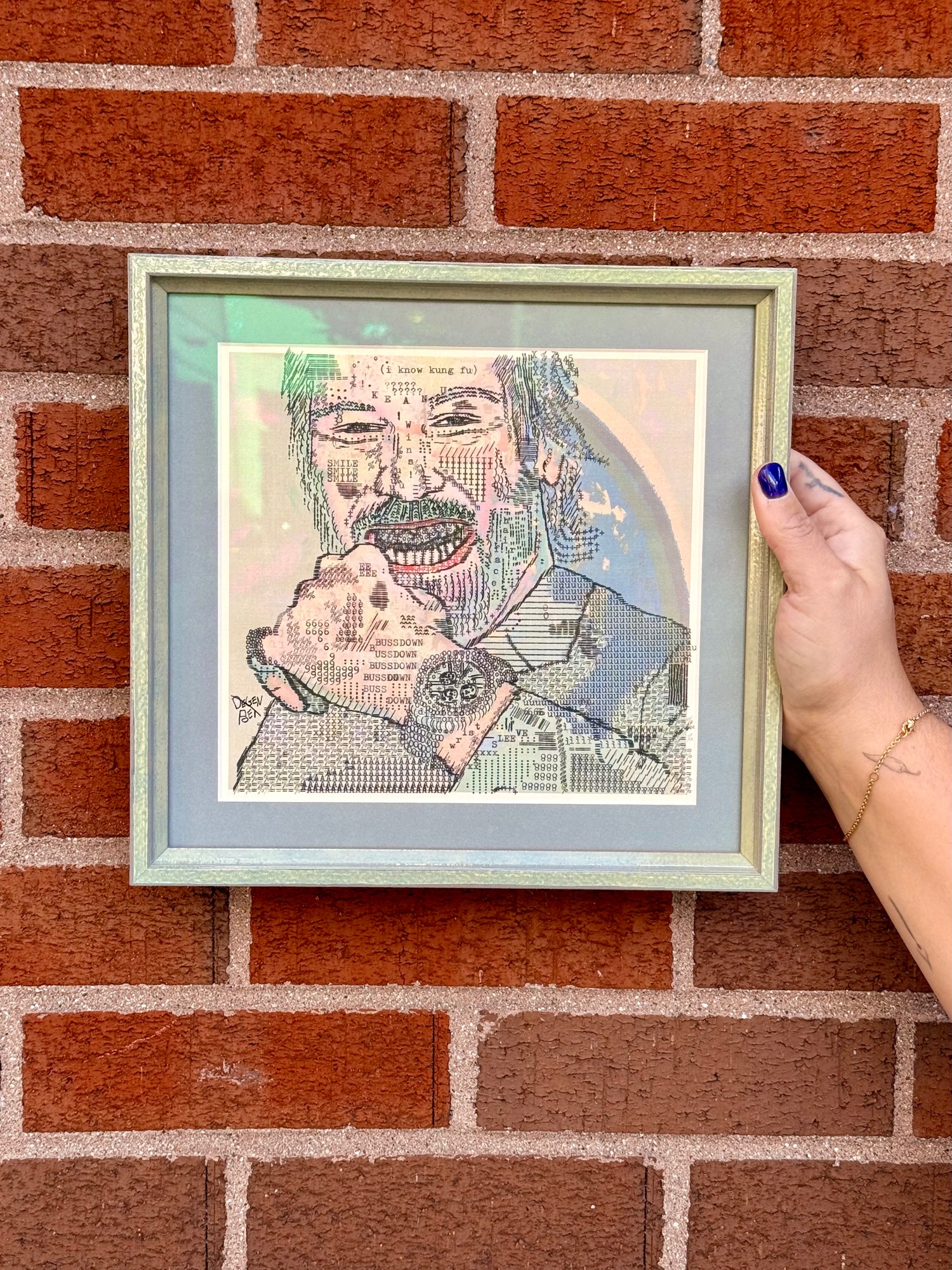 Bussdown Keanu original typewriter artwork by Degen Poet