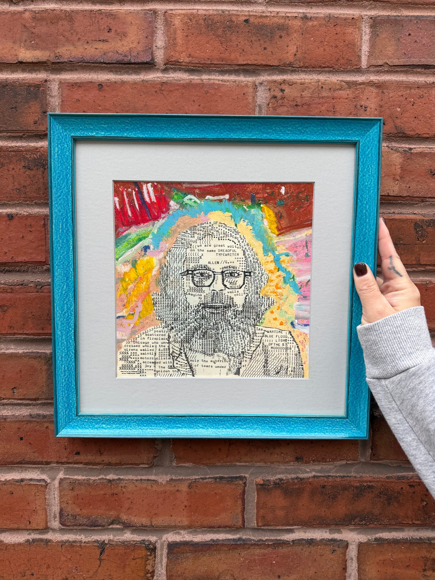 Allen Ginsberg original typewriter artwork by Degen Poet