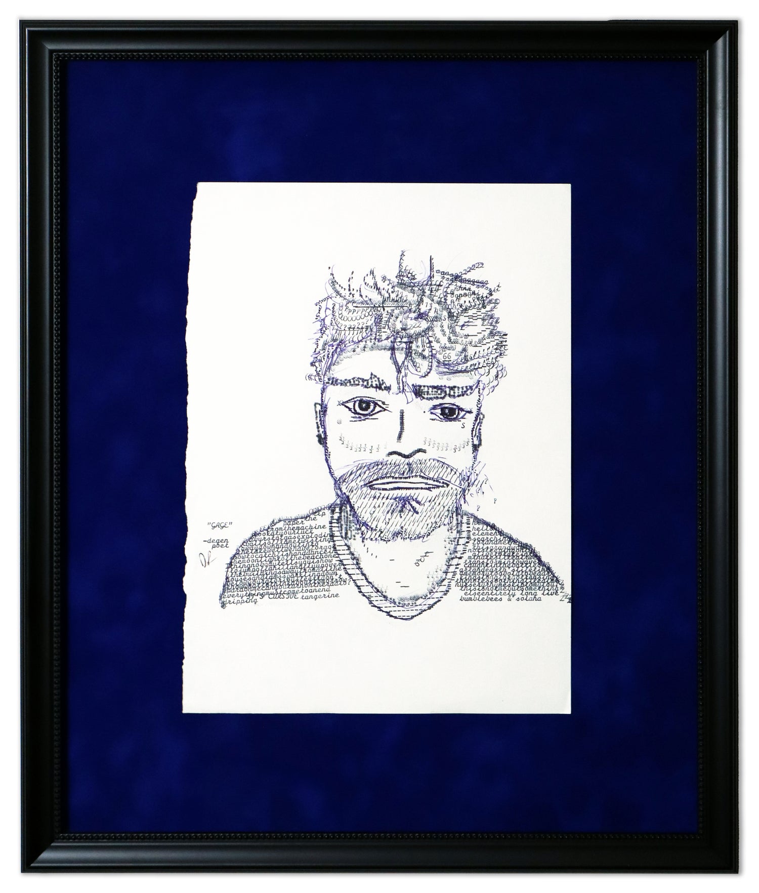 Gage In The Dark original typewriter artwork by Degen Poet