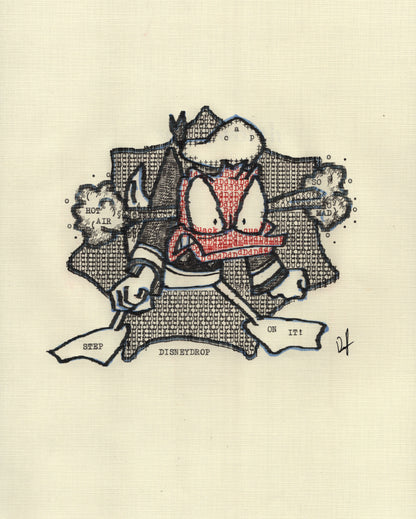 Mad Duck original typewriter artwork by Degen Poet