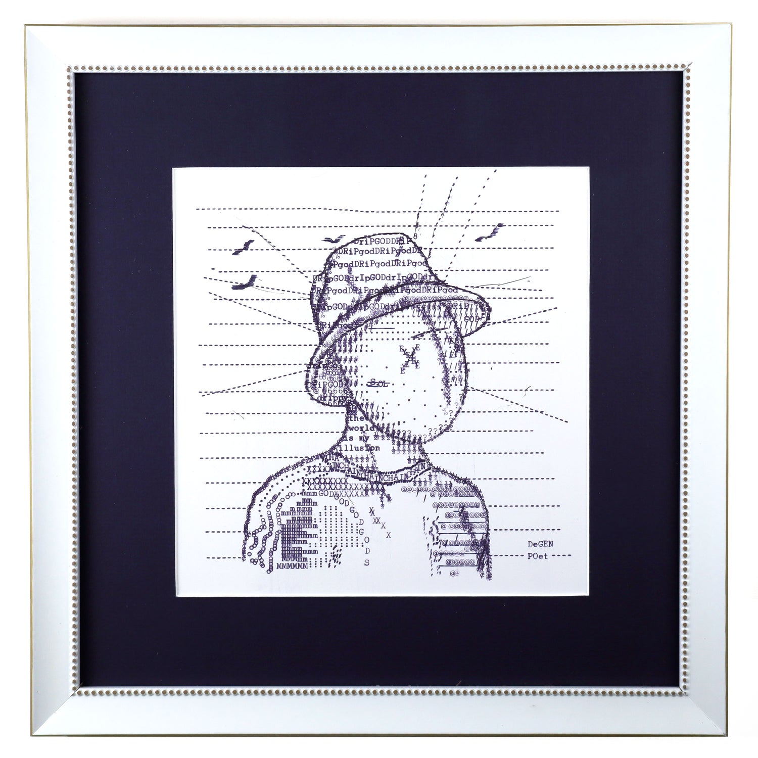DRiP God original typewriter artwork by Degen Poet
