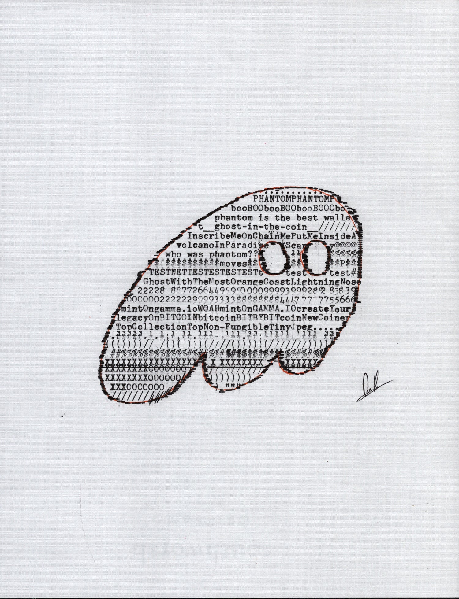 Phantom Collab original typewriter artwork