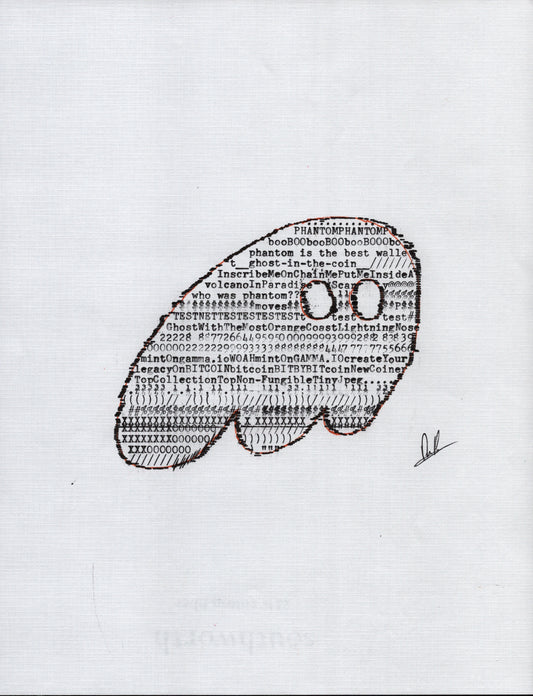 Phantom Collab original typewriter artwork
