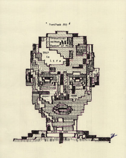 Poet Punk #3 original typewriter artwork by Degen Poet