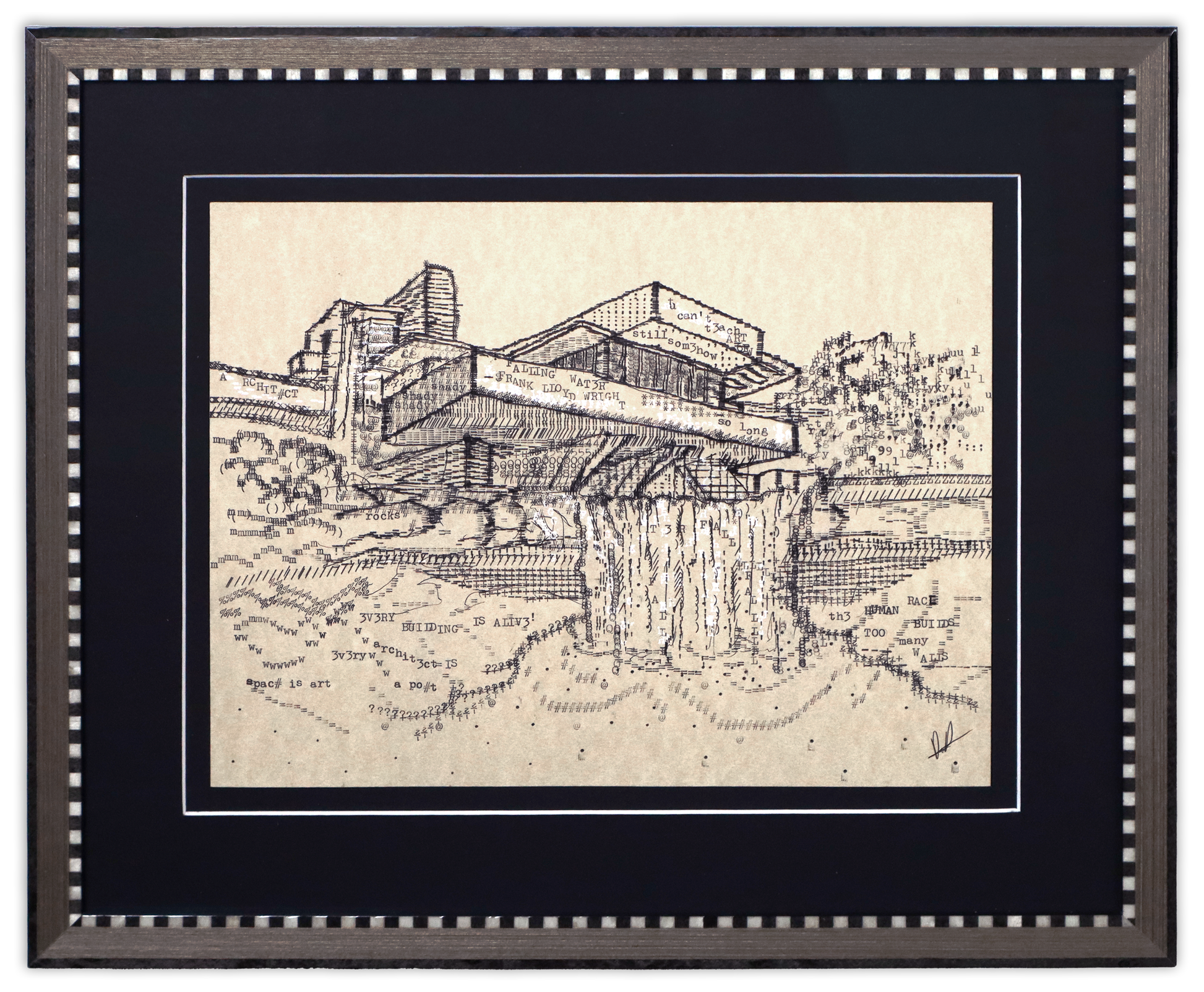 Frank Lloyd Type original typewriter artwork by Degen Poet