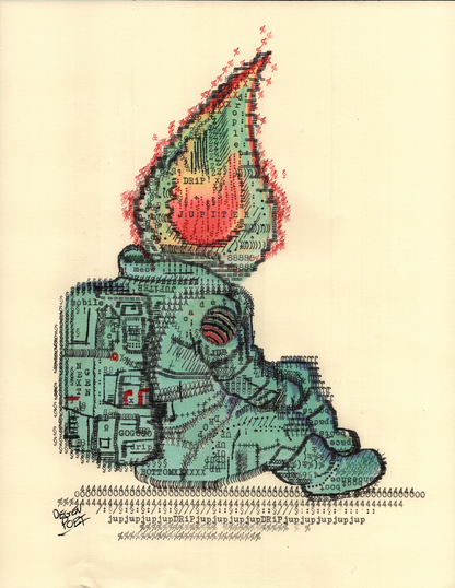 Jrip original typewriter artwork by Degen Poet