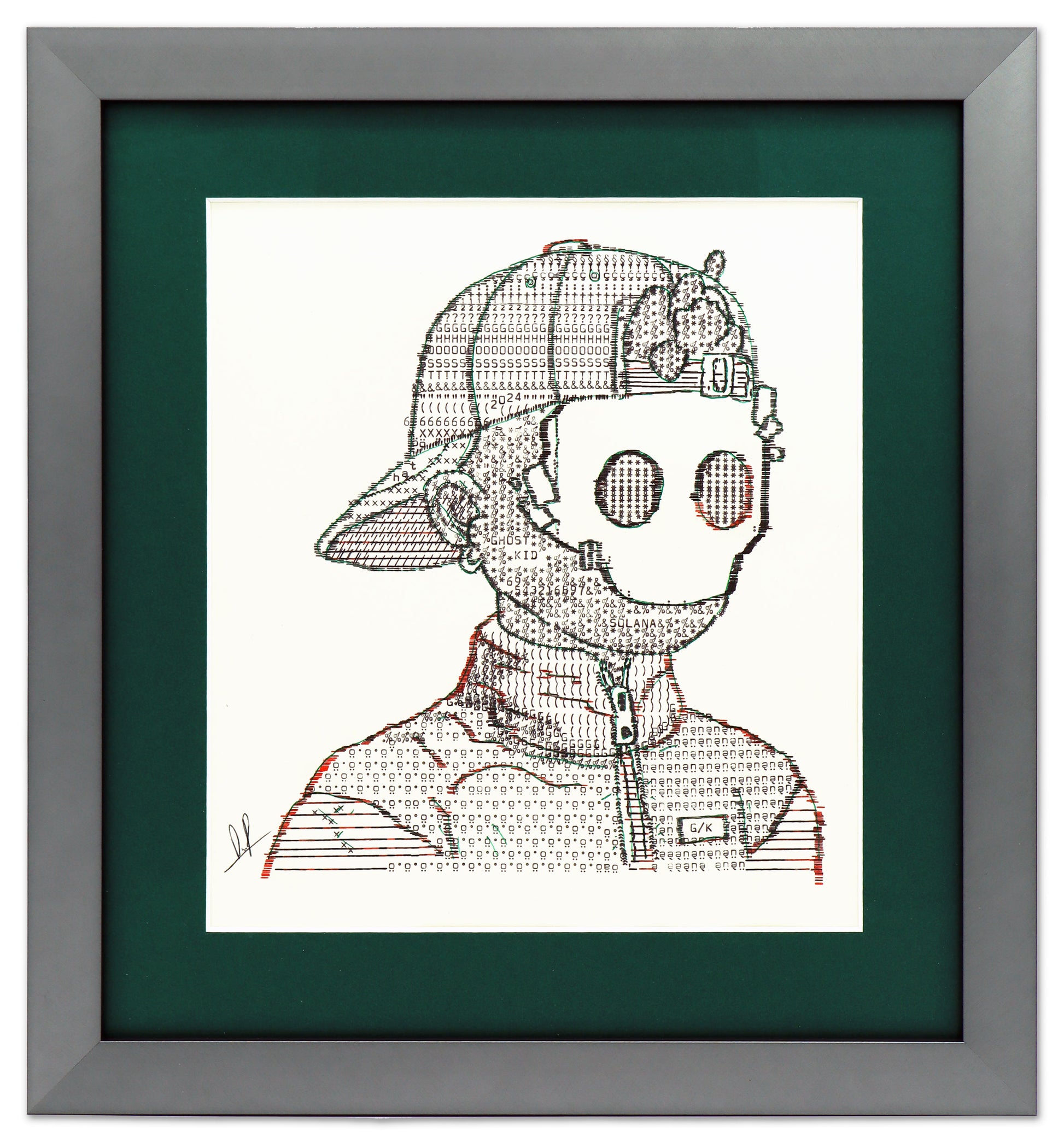 Ghost Kid Mad City original typewriter artwork by Degen Poet
